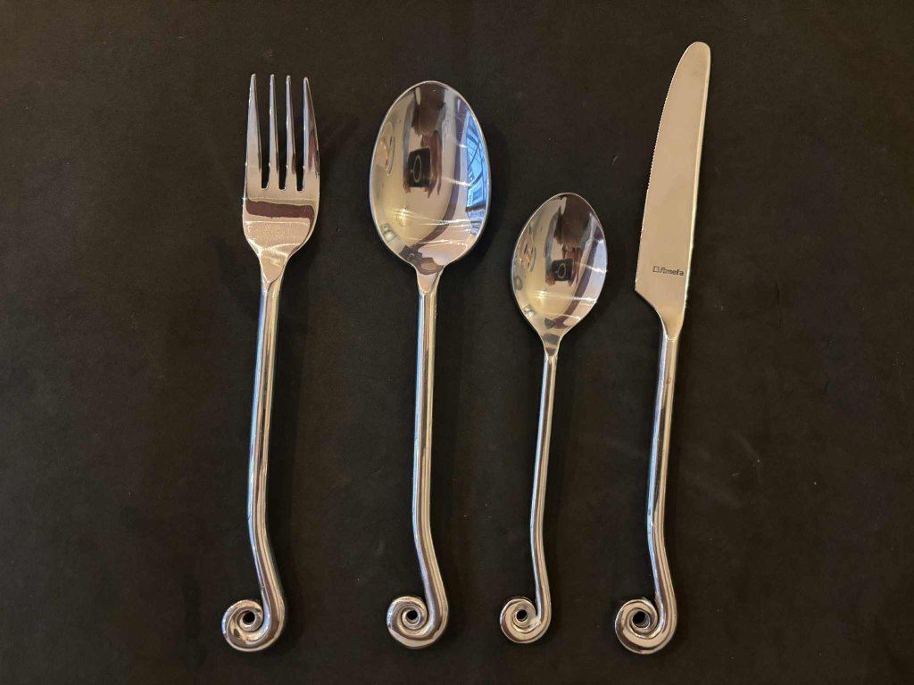 Set 24 Posate Nere In Acciaio Inox - Matrix