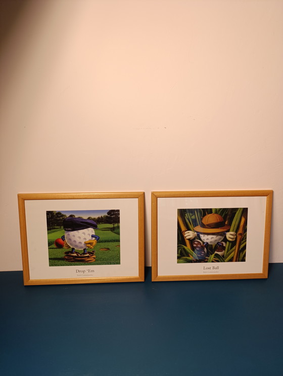 Image 1 of 2 signed Bob Commander framed lost ball and drop 'm