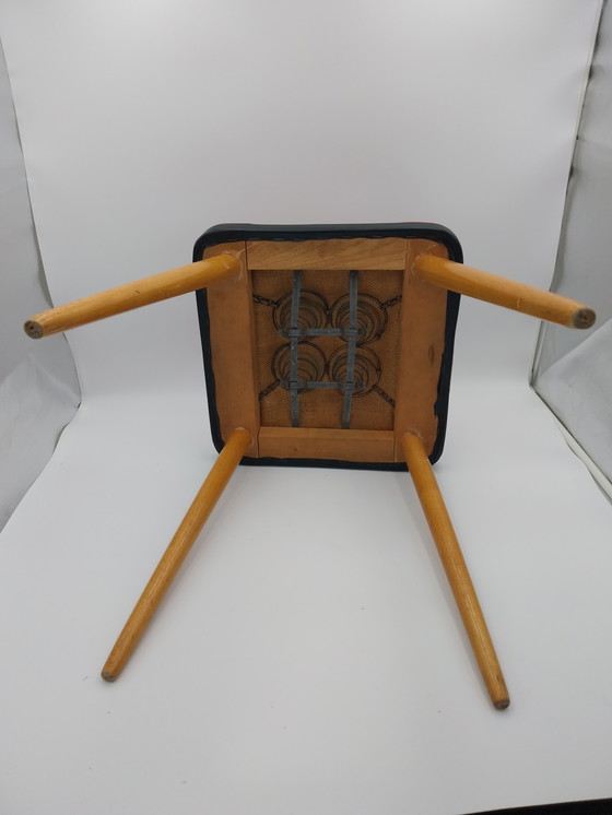 Image 1 of 1 sgabello con seduta in pelle skailed. Molleggiato anni '50