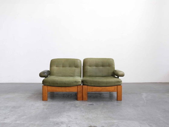 Image 1 of Vintage "FJELMAR" modular sofa, teak and leather, Mid-Century Danish