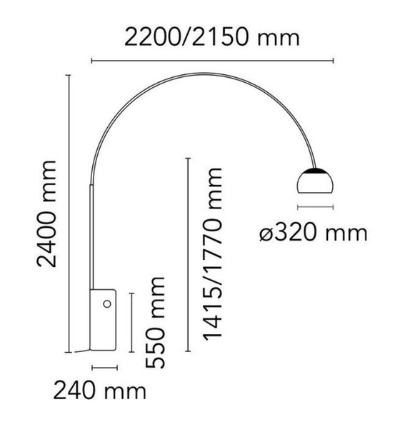 Image 1 of Flos - Achille und Pier Giacomo Castiglioni (1962) - Lampe - Arco - Carrara-Marmor Flos - Achille und Pier Giacomo Castiglioni