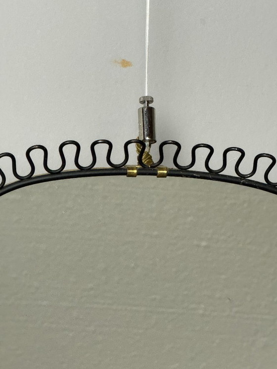 Image 1 of Raro espejo de pared rectangular negro de estilo moderno de mediados de siglo de Josef Frank Svenskt Tenn, década de 1950.