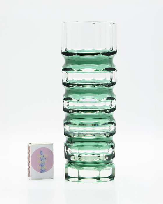 Image 1 of GDR Vintage Block Vase Duo 70s Re-Design Oldrich Lipsky Exbor à Josef Hoffmann