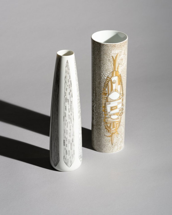 Image 1 of Hutschenreuther Porcelain Vase Duo Theo Baumann & Cuno Fischer MCM WGP