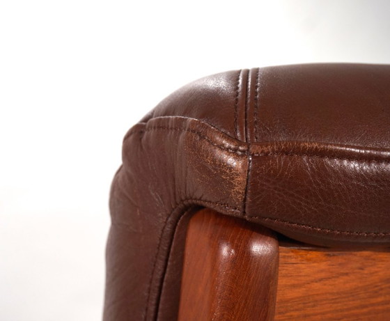 Image 1 of EMC teakhouten leren fauteuil, 1960