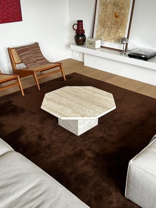 Vintage Travertine Coffee Table, Italy 1980s – salontafels, Stone (photo 2 of 5)