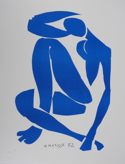 Henri MATISSE : Nu bleu IV, Lithographie signée – lithos zeefdrukken, Paper