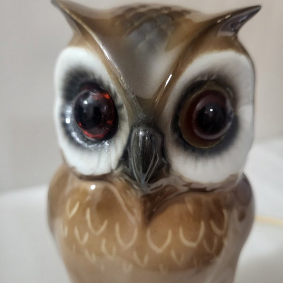 Image 1 of Vintage ceramic owl lamp/nightlight, 1950s-60s, Germany