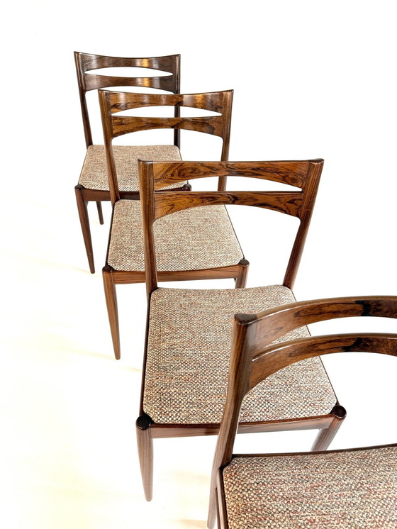 Image 1 of Ensemble de 4 chaises danoises vintage restaurées '60