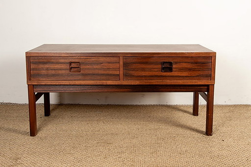 Petite commode, meuble d’entrée ou d’appoint, Danoise en Palissandre 1960.