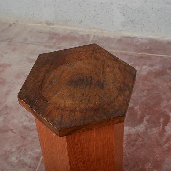 Selette Art Déco Hexagonale Placée Noyer – Bois, Art Deco (photo 10 of 10)
