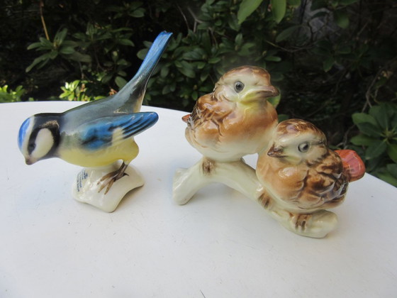 Image 1 of Figurine d'oiseau en porcelaine Goebel, mésange bleue, vintage