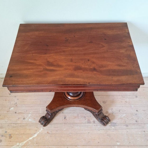 Antique Mahogany Wooden Gaming Table - Card Table (photo 5 of 8)