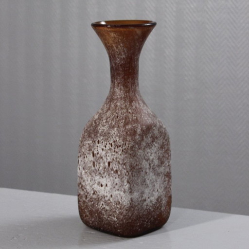 Grande vaso in vetro di Murano Scavo, design italiano, anni '80