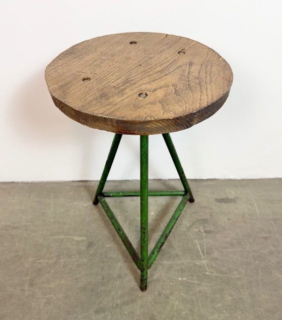Image 1 of Grüner Werkstatthocker im Industriestil, 1960er Jahre
