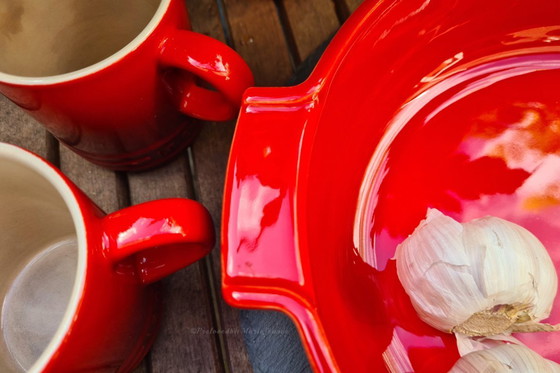 Image 1 of 1x Peugeot Appolia Piatto da forno rotondo 27 cm - Rosso - Ceramica