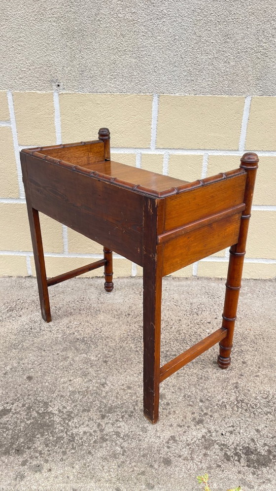Consolebureau uit de jaren 1900, ook wel bekend als bamboe bureau. – Wood (photo 10 of 30)