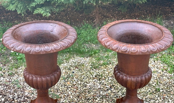 Image 1 of Medici gietijzeren waskommen (paar), hoogte 74 cm