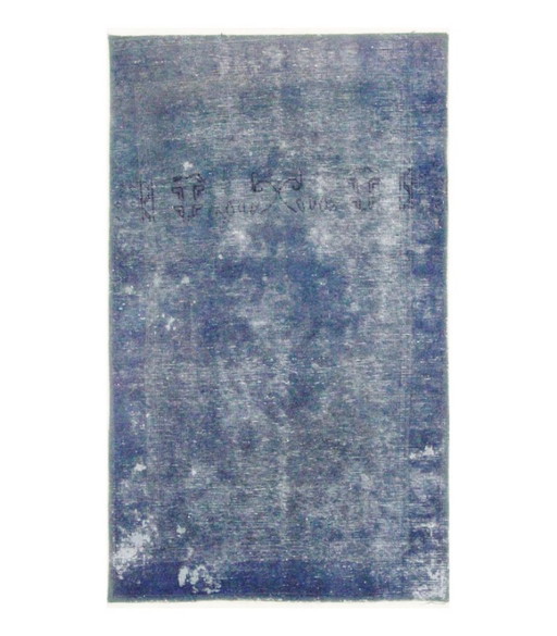 Tappeto Orientale Annodato a Mano Vintage Art Classico & Design a Rilievo 147 x 88 cm Colore Blu