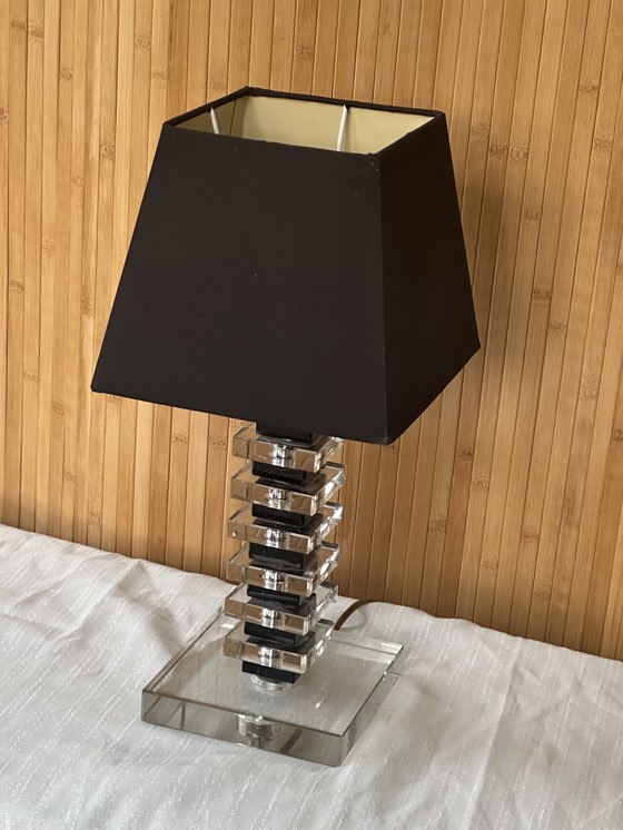 Image 1 of Vintage Hollywood Regency table lamp glass base