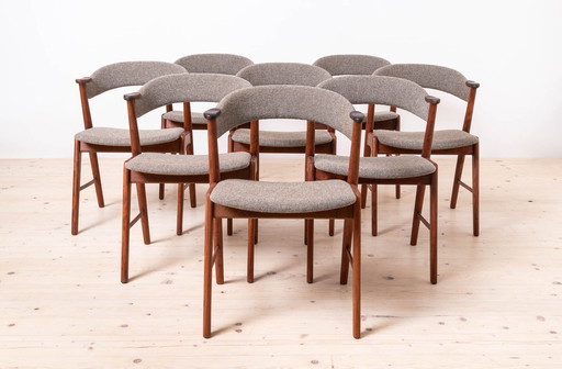 Ensemble de 8 chaises de salle à manger dans le style de Kai Kristiansen, années 1960, Korup Stolefabrik, entièrement restauré