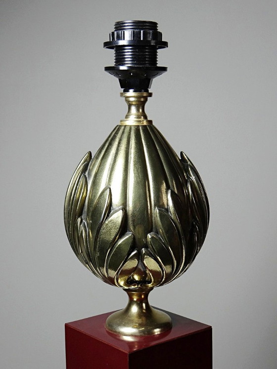 Large Vintage Le Dauphin Vérone Brass Table Lamp, 1970s (photo 7 of 15)
