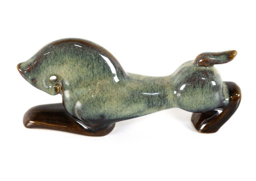 Cheval vintage en céramique Mid Century