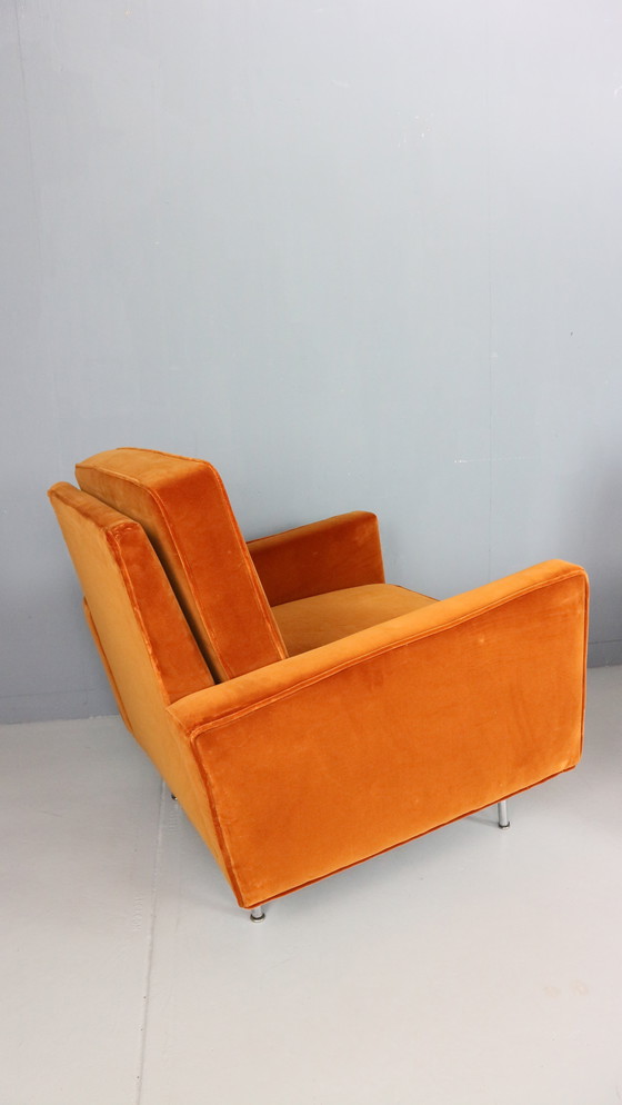 Image 1 of Paire de fauteuils 25 BC de Florence Knoll en velours, années 1950