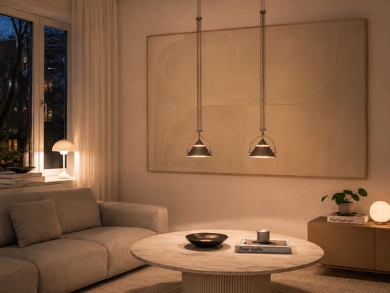 Pair Artemide Litech MIKADO Pendant Lights – F. A. Porsche – 1980s design – Ceiling lights, Metal (photo 3 of 9)