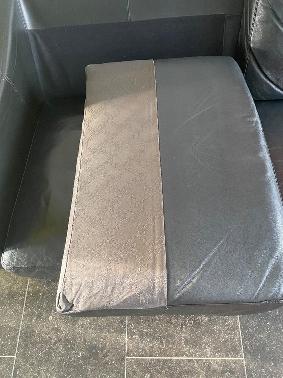 Image 1 of Leolux Antonia 3.5 seater black leather, excellent condition