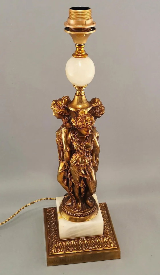 Image 1 of Vintage Deknudt 3 graces table lamp