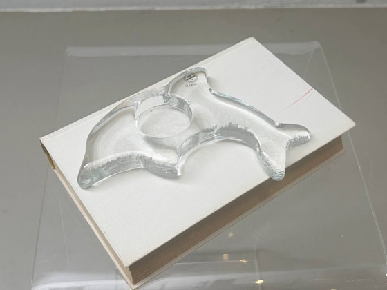 Image 1 of Glasi Hergiswil Kerzenhalter aus massivem Glas, Schweiz, 1960er–1970er Jahre
