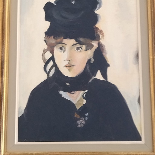 Painting, Berthe Morisot with a bouquet of violets