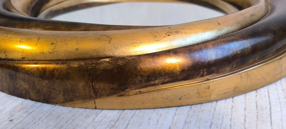 Image 1 of 💎✨ Grote ronde Victoriaanse Engelse spiegel – Verguld hout & facetgeslepen glas – Verzamelobject ✨💎