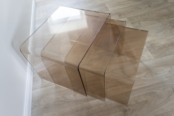 Image 1 of Plexi nesting tables - Michel Dumas (attributed) - 1970s - France