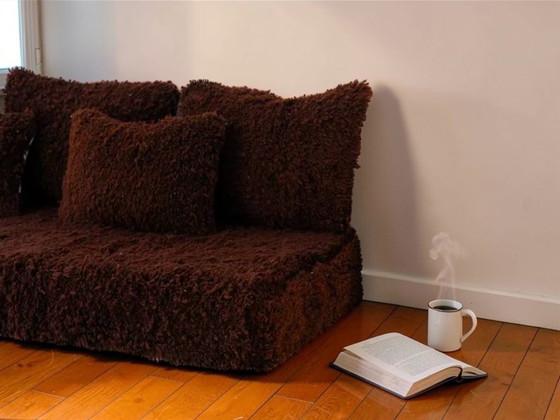 Image 1 of handgemaakte Marokkaanse wollen vloerbank