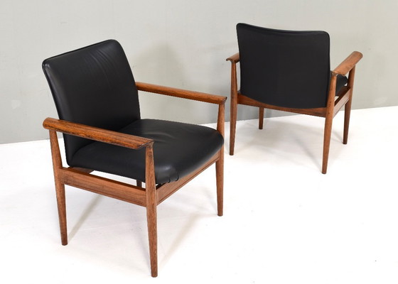 Image 1 of 2 chaises « Diplomate » Finn Juhl, modèle 209, fabriquées par France & Son-Danemark, 1955-1965