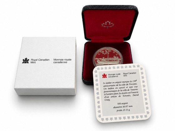 Image 1 of Canadese zilveren munt uit 1984