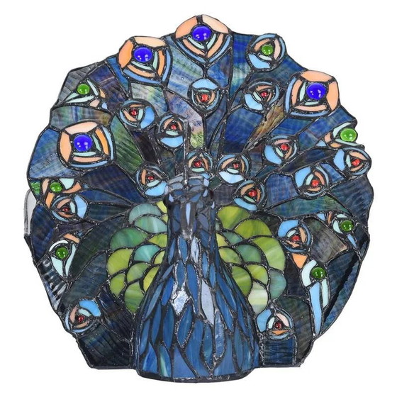 Tiffany Peacock table lamp, Crystal, Glass, Blue (photo 5 of 5)