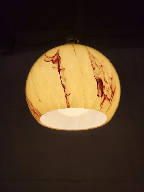 Image 1 of Lampada in vetro opalino Art déco, Verreries de Scailmont, Henri Heemskerk, Belgio