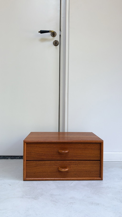 Vintage Danish Teak Nightstand / Wall Cabinet – nachtkastjes, Wood