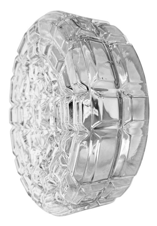 Applique murale ou plafonnier vintage en verre, années 1970 – wandlampen, Glass, Metal