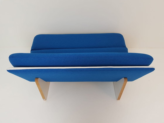 Vintage Artifort Kho Liang Le Bank C671 Bankje Twee Zits – 2 zitsbanken, Polyester, Wood (photo 7 of 15)