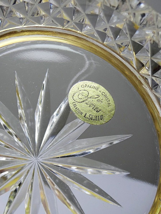 Image 1 of Sèvres crystal trinket tray, designed by L. Seiler, with an antique gilt mount
