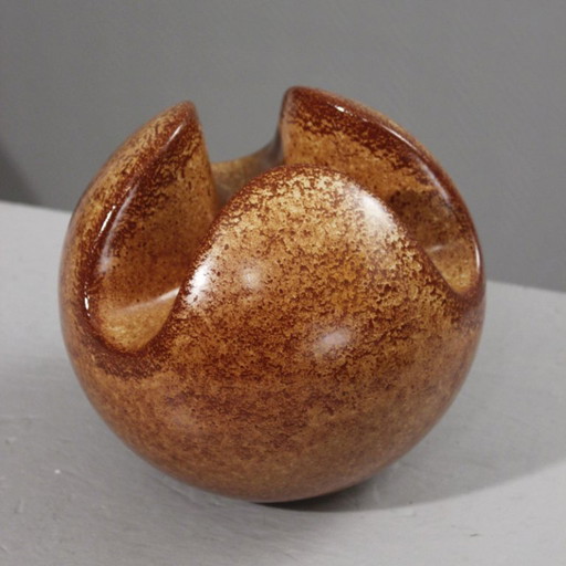 Roberto Rigon & Bertoncello Ceramiche - Raro jarrón esférico trilobulado, Italia, años 70