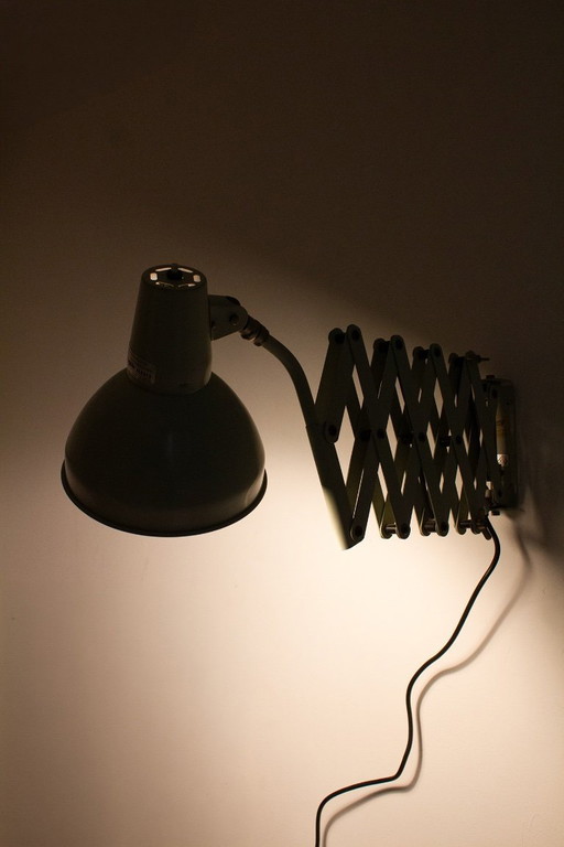 Lampada industriale a forbice grigia anni '60 SIS Germania