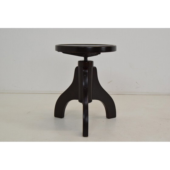 Image 1 of Vintage wooden swivel stool for Thonet, Czechoslovakia 1940s