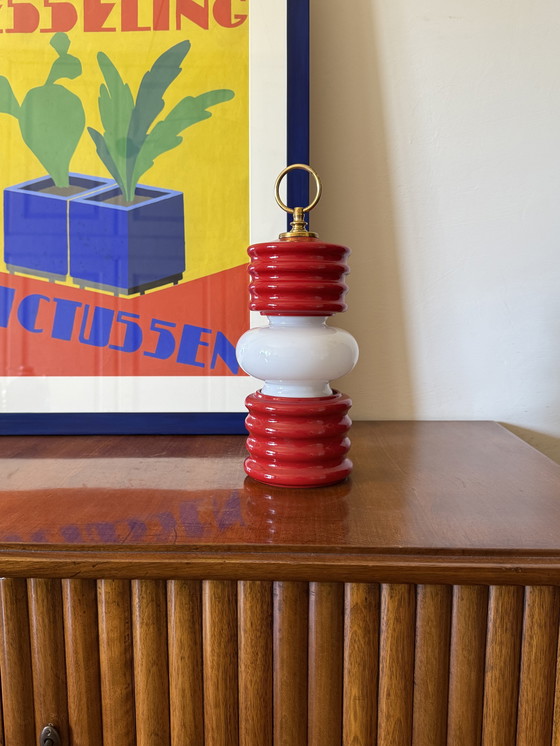 Image 1 of Space Age Ceramic Lantern-Shaped Table Lamp, Ceramiche Fiorentine Italy, 1970s