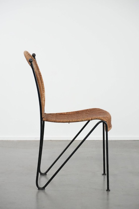 Image 1 of Vintage design chair by Frederick Weinberg with a cast iron frame
