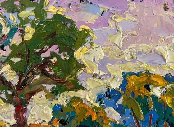 Image 1 of Original Oil Painting Summer Nature Landscape Warmth in the heart of the heat